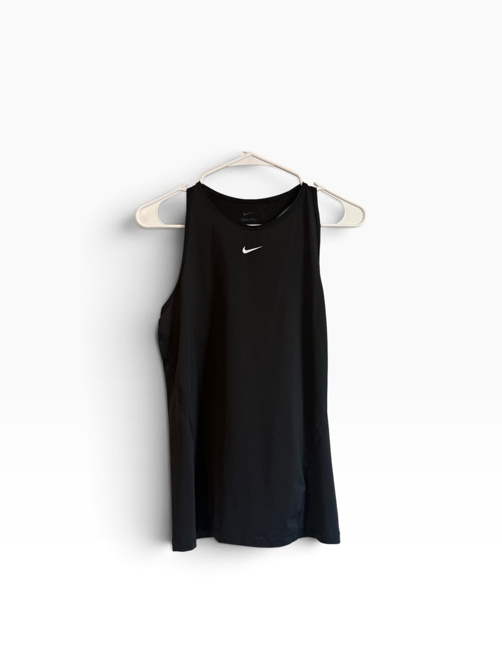 Nike Black Sleeveless Athletic Tank with White Swoosh